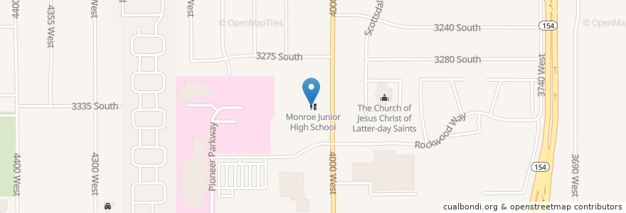 Mapa de ubicacion de Monroe Junior High School en ایالات متحده آمریکا, یوتا, Salt Lake County, West Valley City.