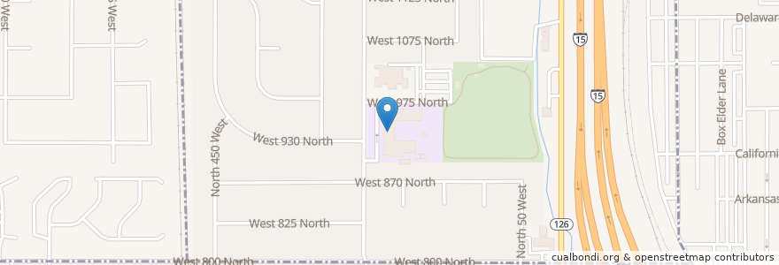 Mapa de ubicacion de Doxey Elementary School en الولايات المتّحدة الأمريكيّة, يوتا, Davis County, Sunset.