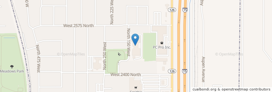 Mapa de ubicacion de Fremont Elementary School en 美利坚合众国/美利堅合眾國, 犹他州 / 猶他州, Weber County, Sunset.