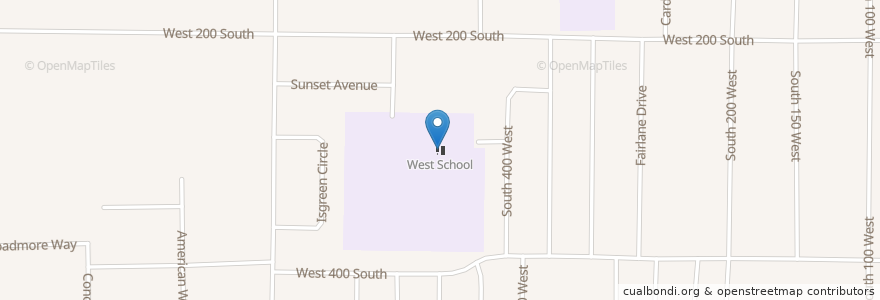 Mapa de ubicacion de West School en アメリカ合衆国, ユタ州, Tooele County, Tooele.