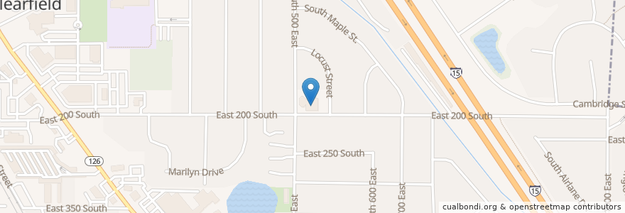 Mapa de ubicacion de Clearfield Community Church en Amerika Syarikat, Utah, Davis County, Clearfield.