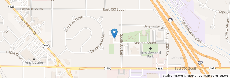 Mapa de ubicacion de Calvary Chapel en Amerika Syarikat, Utah, Davis County, Clearfield.