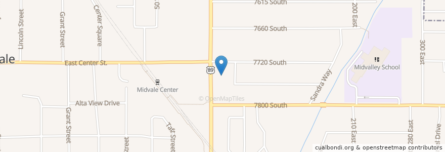 Mapa de ubicacion de United Pentecostal Church en Vereinigte Staaten Von Amerika, Utah, Salt Lake County, Midvale.