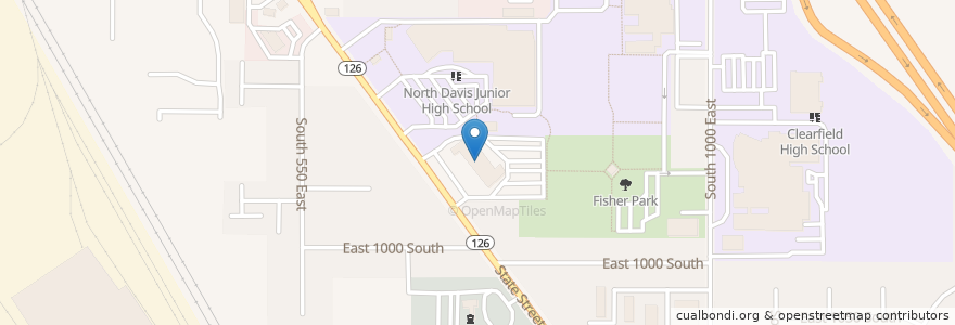 Mapa de ubicacion de The Church of Jesus Christ of Latter-day Saints en ایالات متحده آمریکا, یوتا, Davis County, Clearfield.