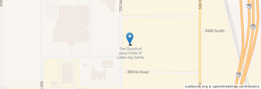 Mapa de ubicacion de The Church of Jesus Christ of Latter-day Saints en Estados Unidos De América, Utah, Salt Lake County, South Salt Lake.
