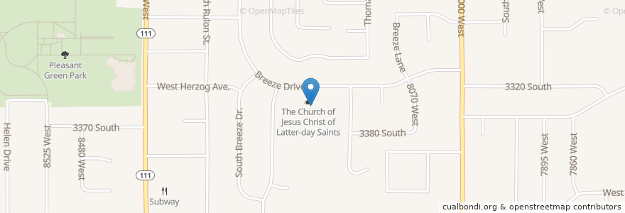 Mapa de ubicacion de The Church of Jesus Christ of Latter-day Saints en États-Unis D'Amérique, Utah, Salt Lake County, Magna.