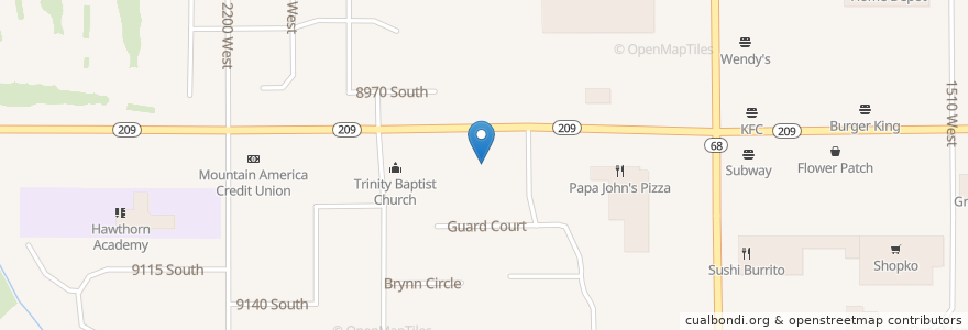 Mapa de ubicacion de The Church of Jesus Christ of Latter-day Saints en États-Unis D'Amérique, Utah, Salt Lake County, West Jordan.
