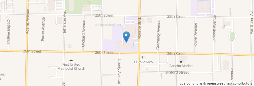 Mapa de ubicacion de Central Middle School en United States, Utah, Weber County, Ogden.