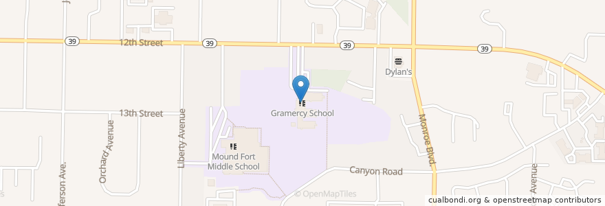Mapa de ubicacion de Gramercy School en アメリカ合衆国, ユタ州, Weber County, Ogden.