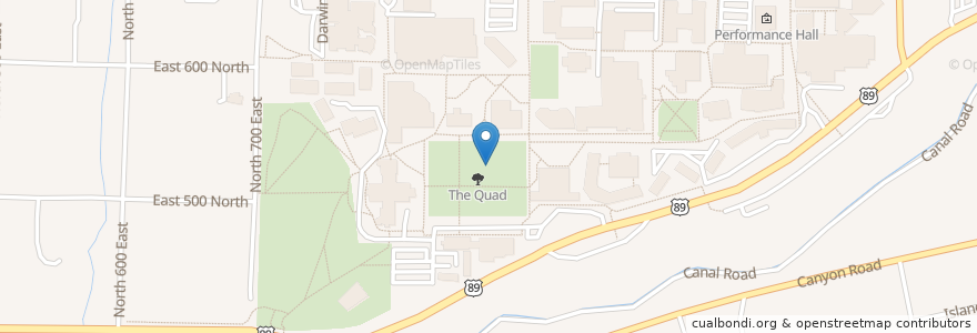 Mapa de ubicacion de Utah State University en Estados Unidos Da América, Utah, Cache County, Logan.