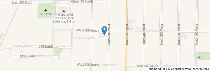 Mapa de ubicacion de First Baptist Church en Amerika Syarikat, Utah, Box Elder County, Brigham City.