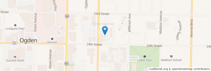 Mapa de ubicacion de Saint Josephs Church Cemetery en Amerika Birleşik Devletleri, Utah, Weber County, Ogden.