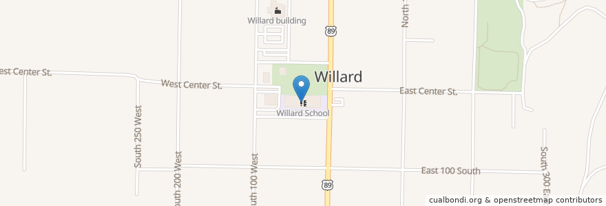 Mapa de ubicacion de Willard School en Amerika Birleşik Devletleri, Utah, Box Elder County, Willard.