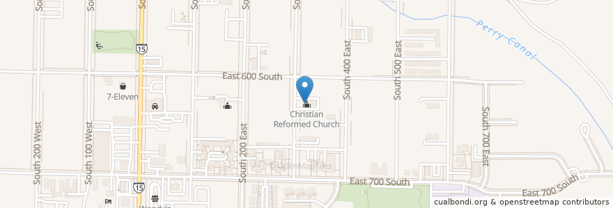 Mapa de ubicacion de Christian Reformed Church en الولايات المتّحدة الأمريكيّة, يوتا, Box Elder County, Brigham City.