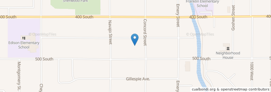 Mapa de ubicacion de Gilead Baptist Church en Amerika Birleşik Devletleri, Utah, Salt Lake County, Salt Lake City.