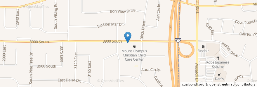 Mapa de ubicacion de Mount Olympus Presbyterian Church en アメリカ合衆国, ユタ州, Salt Lake County, Holladay.