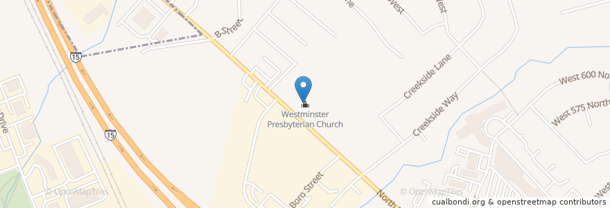 Mapa de ubicacion de Westminster Presbyterian Church en アメリカ合衆国, ユタ州, Davis County, Kaysville.