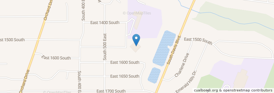 Mapa de ubicacion de The Church of Jesus Christ of Latter-day Saints en Amerika Syarikat, Utah, Davis County, Bountiful.