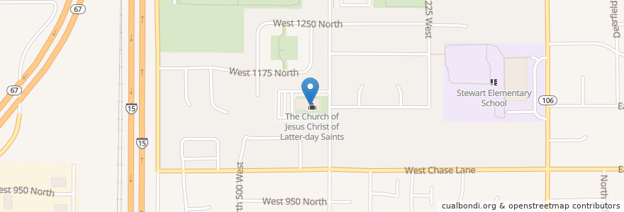 Mapa de ubicacion de The Church of Jesus Christ of Latter-day Saints en Vereinigte Staaten Von Amerika, Utah, Davis County, Centerville.