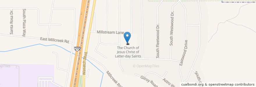 Mapa de ubicacion de The Church of Jesus Christ of Latter-day Saints en United States, Utah, Salt Lake County, Millcreek.