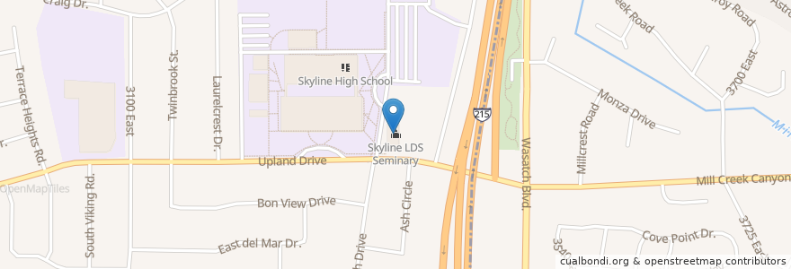 Mapa de ubicacion de Skyline LDS Seminary en Estados Unidos Da América, Utah, Salt Lake County, Millcreek.