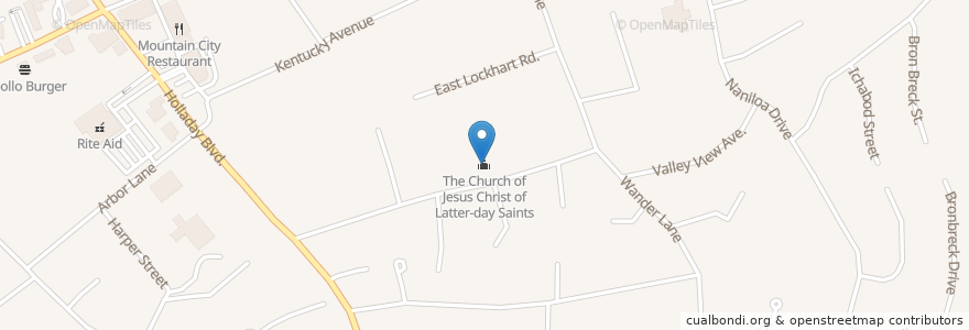 Mapa de ubicacion de The Church of Jesus Christ of Latter-day Saints en Amerika Syarikat, Utah, Salt Lake County, Holladay.