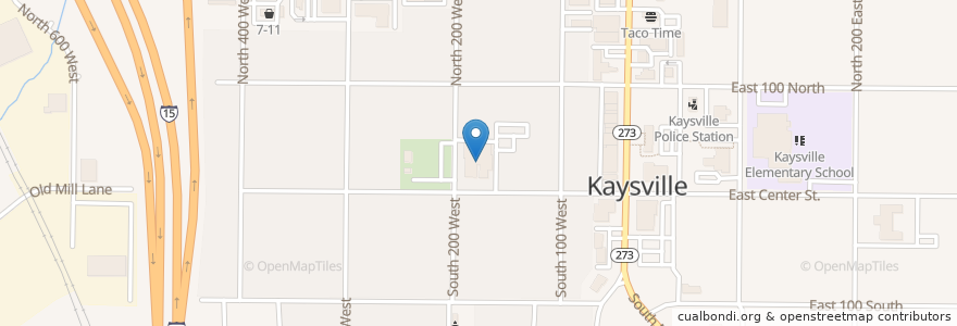 Mapa de ubicacion de The Church of Jesus Christ of Latter-day Saints en United States, Utah, Davis County, Kaysville.