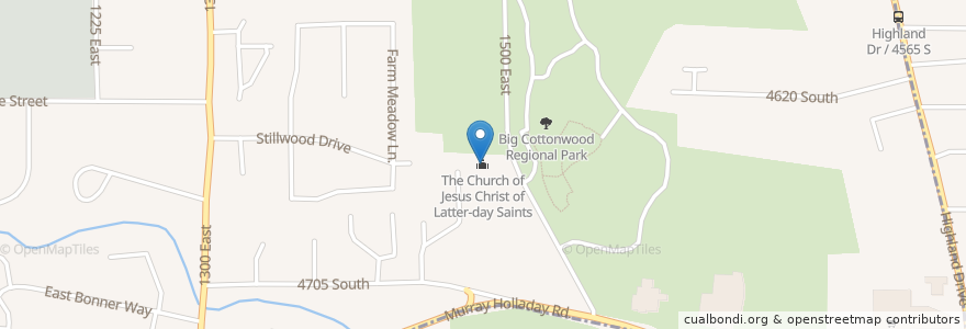 Mapa de ubicacion de The Church of Jesus Christ of Latter-day Saints en Estados Unidos De América, Utah, Salt Lake County, Millcreek.
