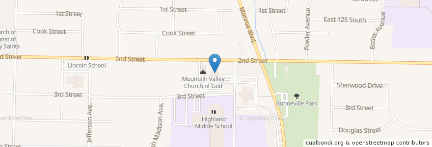 Mapa de ubicacion de Ascension Lutheran Church en United States, Utah, Weber County, Ogden.