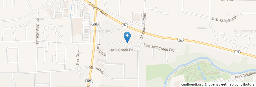 Mapa de ubicacion de Canyon Road Assembly of God Church en 미국, 유타 주, Weber County, Ogden.