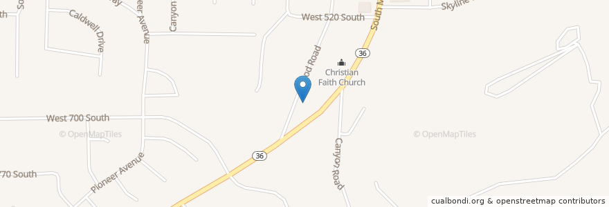 Mapa de ubicacion de Christian Faith Church en アメリカ合衆国, ユタ州, Tooele County, Tooele.