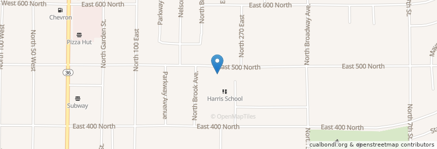 Mapa de ubicacion de Independent Baptist Church en アメリカ合衆国, ユタ州, Tooele County, Tooele.