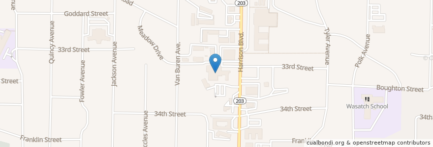 Mapa de ubicacion de Saint Pauls Lutheran Church en United States, Utah, Weber County, Ogden.