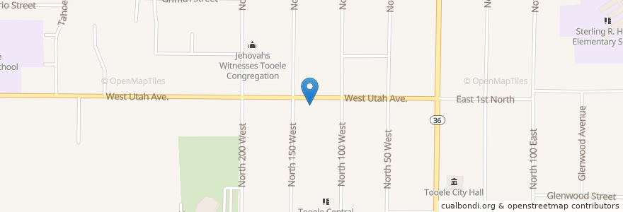 Mapa de ubicacion de The Church of Jesus Christ of Latter-day Saints en United States, Utah, Tooele County, Tooele.