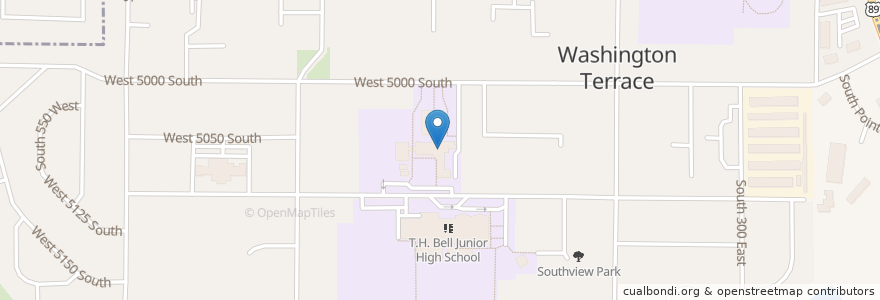 Mapa de ubicacion de Roosevelt Elementary School en Соединённые Штаты Америки, Юта, Weber County, Washington Terrace.