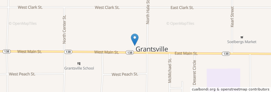 Mapa de ubicacion de Grantsville Post Office en United States, Utah, Tooele County, Grantsville.