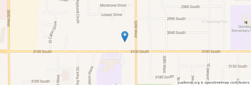 Mapa de ubicacion de Mount Calvary Family Worship Center en Соединённые Штаты Америки, Юта, Salt Lake County, West Valley City.