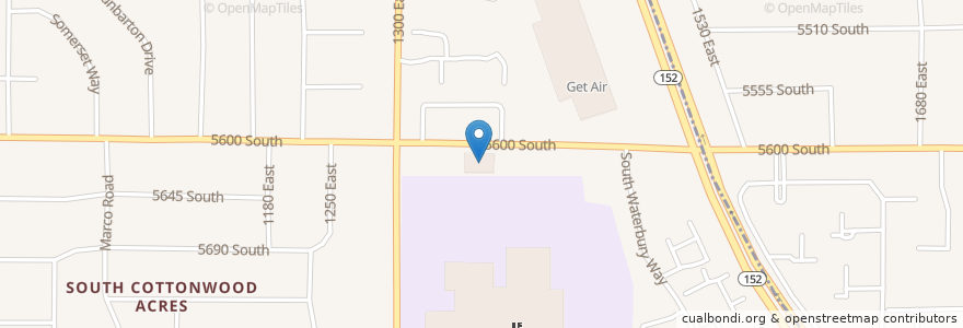 Mapa de ubicacion de Cottonwood LDS Seminary en الولايات المتّحدة الأمريكيّة, يوتا, Salt Lake County, Murray.