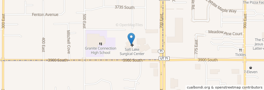 Mapa de ubicacion de Salt Lake Surgical Center en アメリカ合衆国, ユタ州, Salt Lake County, South Salt Lake.