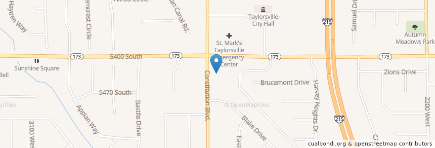 Mapa de ubicacion de Valley Christian Church en États-Unis D'Amérique, Utah, Salt Lake County, Taylorsville.