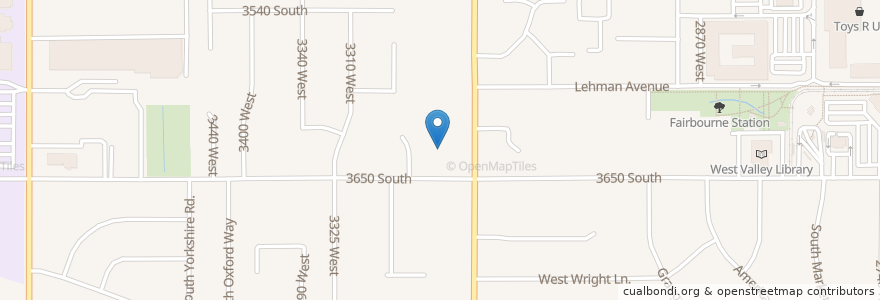 Mapa de ubicacion de Kingdom Hall of Jehovahs Witnesses of West Valley en الولايات المتّحدة الأمريكيّة, يوتا, Salt Lake County, West Valley City.