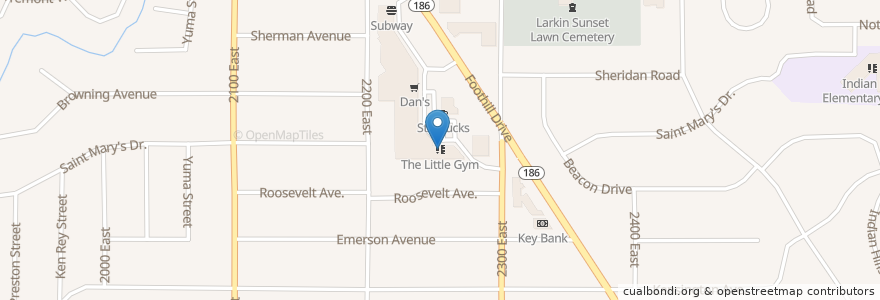 Mapa de ubicacion de The Little Gym en アメリカ合衆国, ユタ州, Salt Lake County, Salt Lake City.