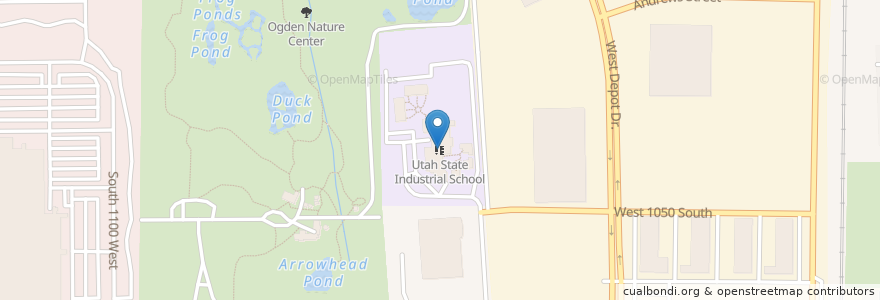 Mapa de ubicacion de Utah State Industrial School en 미국, 유타 주, Weber County, Ogden.