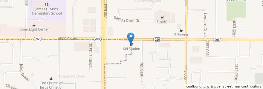 Mapa de ubicacion de Kid Station en Estados Unidos De América, Utah, Salt Lake County, Millcreek.