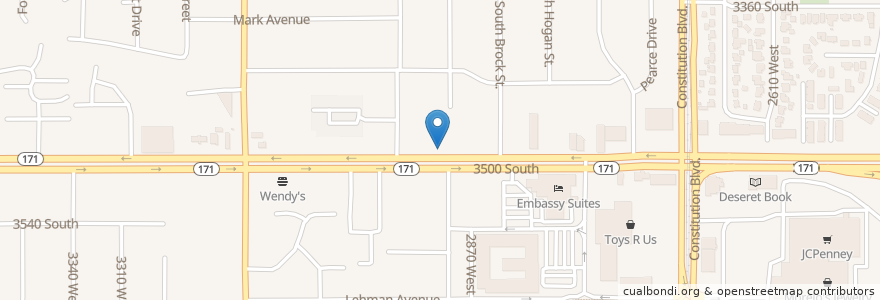Mapa de ubicacion de Kiddie Kollege en Amerika Syarikat, Utah, Salt Lake County, West Valley City.