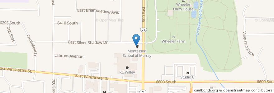 Mapa de ubicacion de Montessori School of Murray en United States, Utah, Salt Lake County.