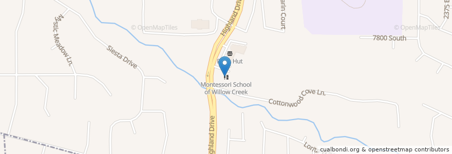 Mapa de ubicacion de Montessori School of Willow Creek en Estados Unidos De América, Utah, Salt Lake County, Cottonwood Heights.