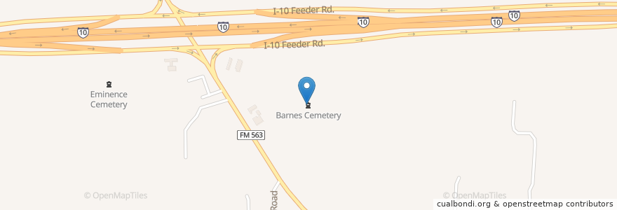 Mapa de ubicacion de Barnes Cemetery en Estados Unidos De América, Texas, Chambers County.