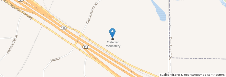 Mapa de ubicacion de Cisterian Monastery en United States, Texas, Dallas County, Irving.
