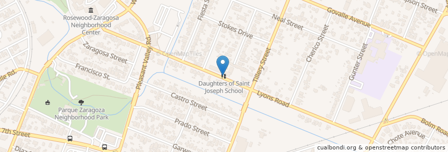 Mapa de ubicacion de Daughters of Saint Joseph School en États-Unis D'Amérique, Texas, Travis County, Austin.
